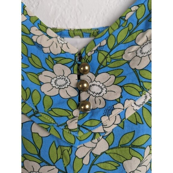 CAbi Blue and Green Floral Tank Top - Picture 3 of 9
